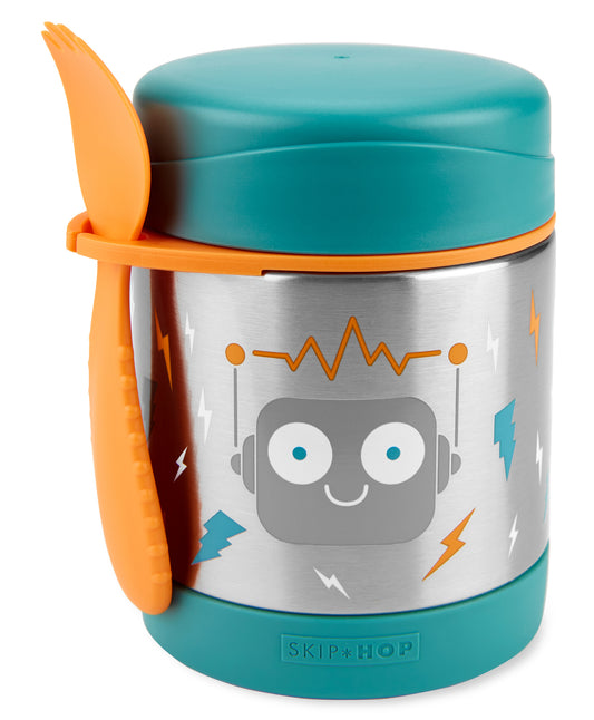 Skip Hop Spark Style Stainless Steel Insulated Food Jar-With Spork-Robot-For Feeding Infants