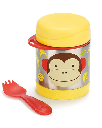 Skip Hop Zoo Stainless Steel Insulated Food Jar-With Spork-Monkey-For Feeding Infants