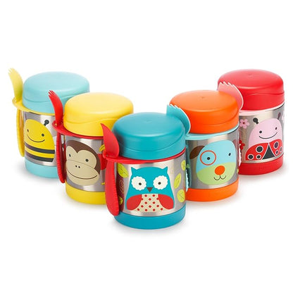 Skip Hop Zoo Stainless Steel Insulated Food Jar-With Spork-Monkey-For Feeding Infants