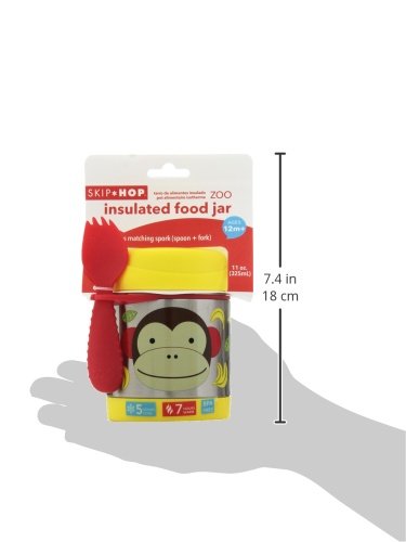 Skip Hop Zoo Stainless Steel Insulated Food Jar-With Spork-Monkey-For Feeding Infants