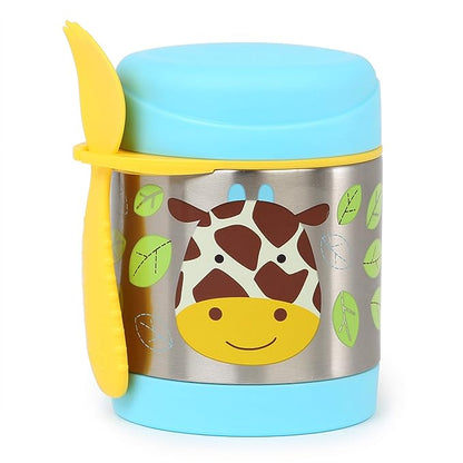 Skip Hop Zoo Stainless Steel Insulated Food Jar-With Spork-Giraffe-For Feeding Infants