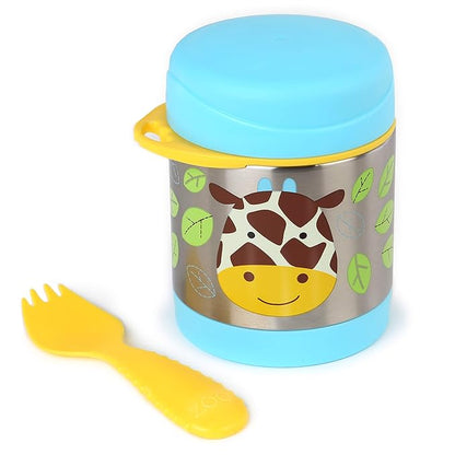 Skip Hop Zoo Stainless Steel Insulated Food Jar-With Spork-Giraffe-For Feeding Infants