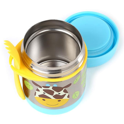 Skip Hop Zoo Stainless Steel Insulated Food Jar-With Spork-Giraffe-For Feeding Infants