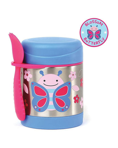 Skip Hop Zoo Stainless Steel Insulated Food Jar-With Spork Butterfly & Flowers-Freebie