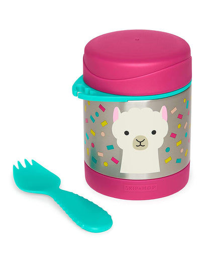 Skip Hop Zoo Stainless Steel Insulated Food Jar-With Spork-Llama-For Feeding Infants