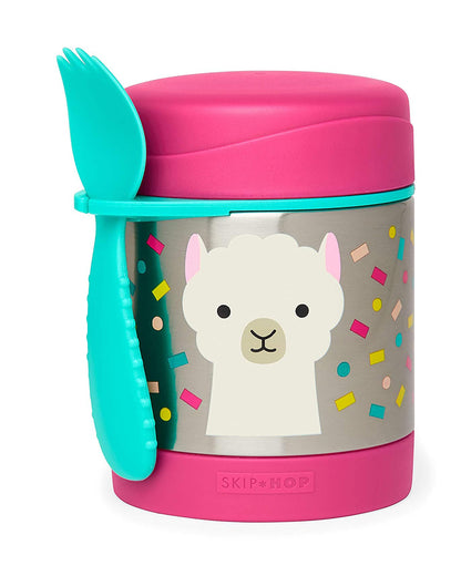 Skip Hop Zoo Stainless Steel Insulated Food Jar-With Spork-Llama-For Feeding Infants