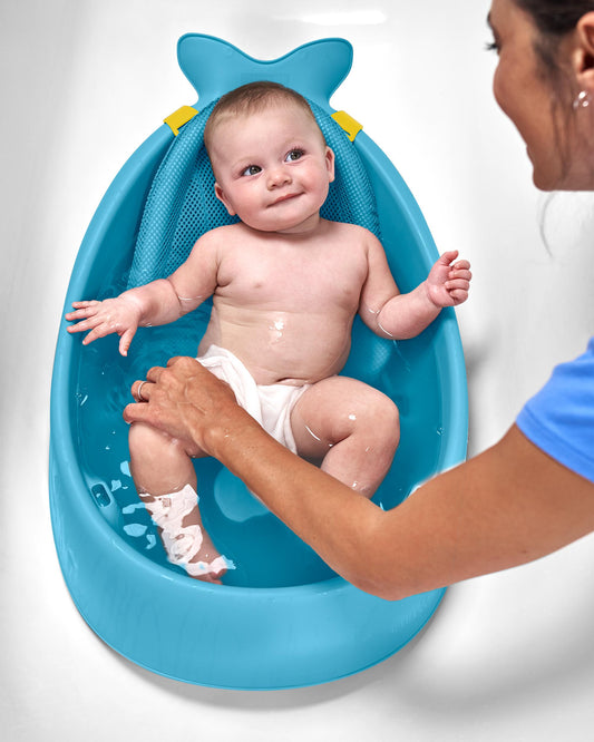 Skip Hop Moby Smart Sling Baby Bath Tub-3-Stage Tub-0 to 36M-Blue