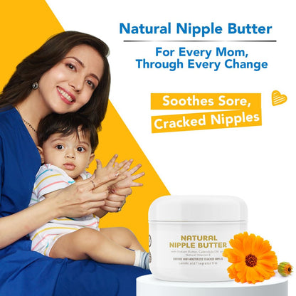 The Moms Co. Natural Nipple Butter-Soothes & Moisturizes Sore & Cracked Nipples-Breastfeeding Safe