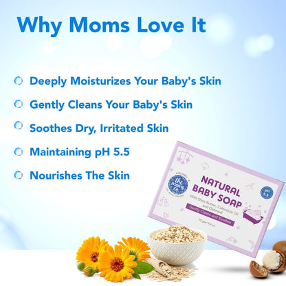 The Moms Co Natural Baby Soap Bar-With Shea Butter & Calendula Oil