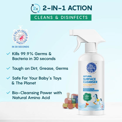 The Moms Co. Natural Surface Cleanser-With Neem & Orange Oil-Kills 99.9% Germs in 30 Seconds