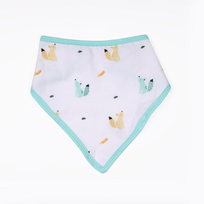 Kicks & Crawl Organic Cotton Bandana Bibs-Baby Squirrel-Reversible-With Snap Button-Pack of 2-For Infants