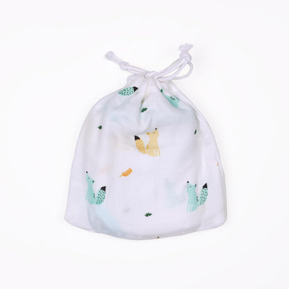 Kicks & Crawl Organic Cotton Bandana Bibs-Baby Squirrel-Reversible-With Snap Button-Pack of 2-For Infants