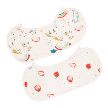 Kicks & Crawl Burp Cloths & Wash Cloths Combo Set-Super Absorbent-Pack of 5-For Infants