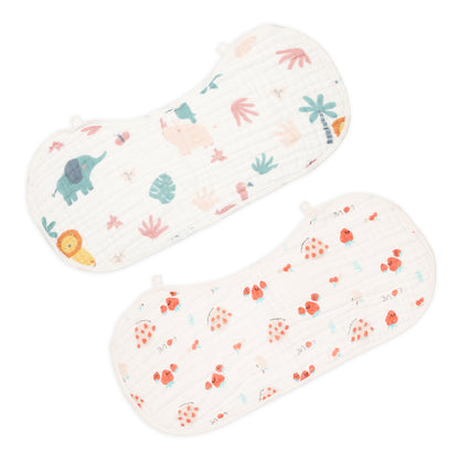 Kicks & Crawl 100% Muslin Burp Cloth-Super Absorbent-Blossom Burps-Pack of 2-For Infants