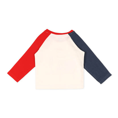 Kicks & Crawl Red & Blue T-shirt-Drivin Dino-Cotton-For Infants