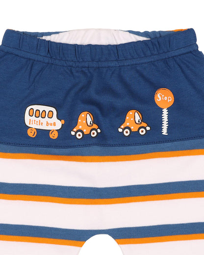 Kicks & Crawl Blue Leggings-Baby Bus-Cotton-For Infants