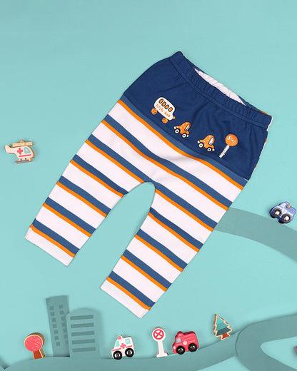 Kicks & Crawl Blue Leggings-Baby Bus-Cotton-For Infants