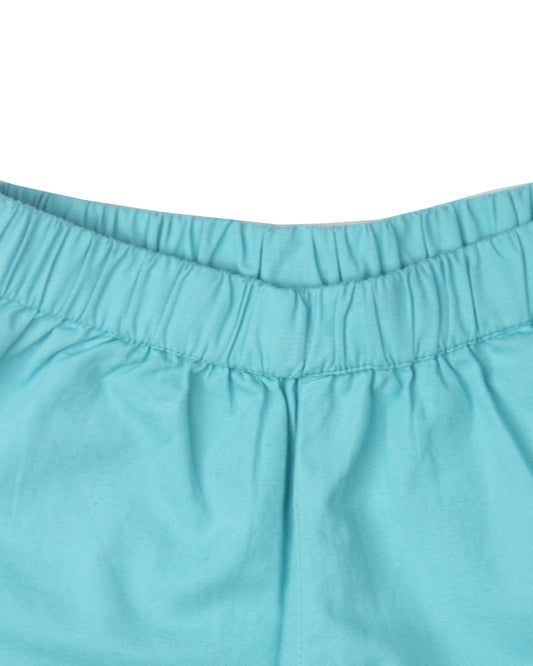 Kicks & Crawl Blue Top & Shorts-Florals-Cotton-For Infants