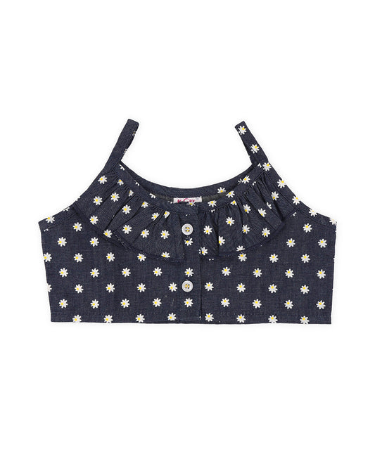 Kicks & Crawl Blue Top & Skirt-Daisy-Denim-For Infants