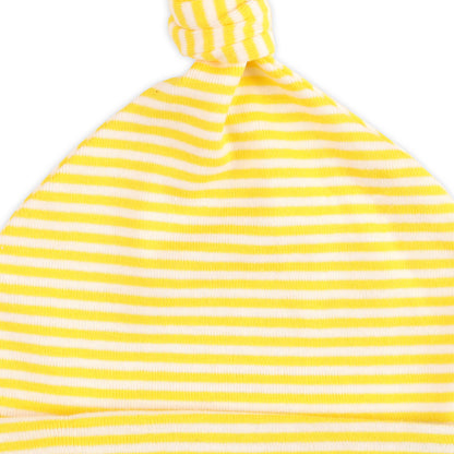 Kicks & Crawl Yellow & White Caps-Hello Sunshine-Cotton-Pack of 3-For Infants