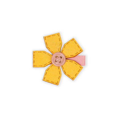 Kicks & Crawl Yellow Hairclips-Solid-Wooden-Set of 4-For Infants