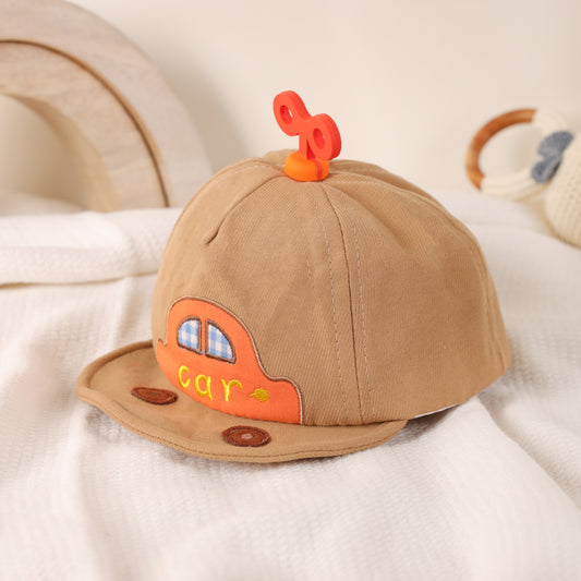 Kicks & Crawl Brown Hat-Vroom Car-Cotton-For Infants