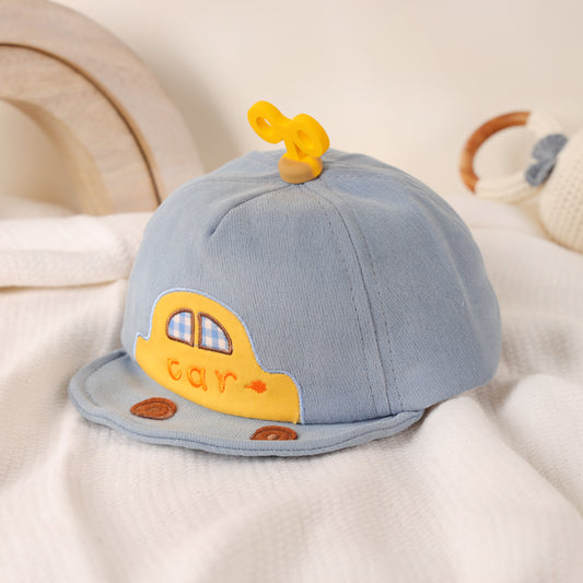 Kicks & Crawl Blue Hat-Vroom Car-Cotton-For Infants