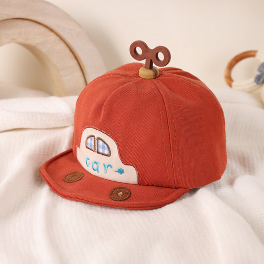 Kicks & Crawl Red Hat-Vroom Car-Cotton-For Infants