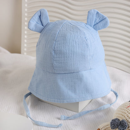 Kicks & Crawl Blue Bucket Hat-Bunny-Cotton-For Infants