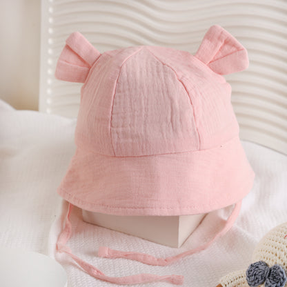 Kicks & Crawl Pink Bucket Hat-Bunny-Cotton-For Infants