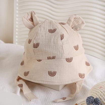 Kicks & Crawl Beige Bucket Hat-Bunny-Cotton-For Infants