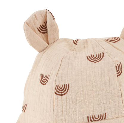 Kicks & Crawl Beige Bucket Hat-Bunny-Cotton-For Infants