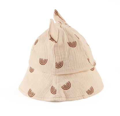 Kicks & Crawl Beige Bucket Hat-Bunny-Cotton-For Infants