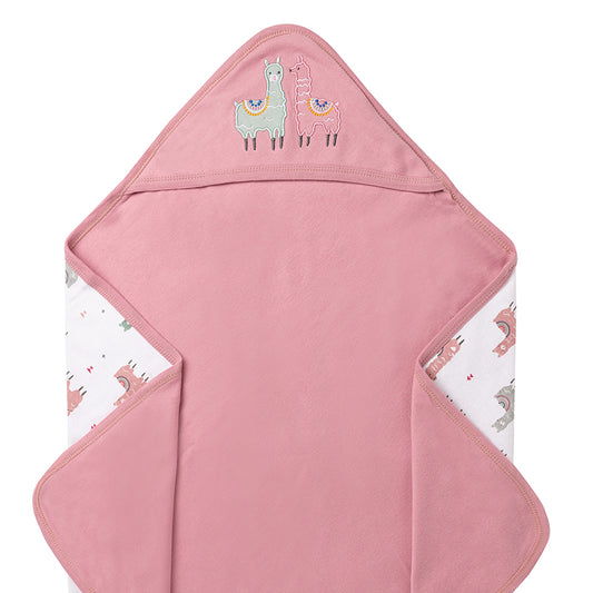 Kicks & Crawl Multipurpose Llamas Hooded Blanket/Swaddle/Towel-Cotton-Infant Wraps