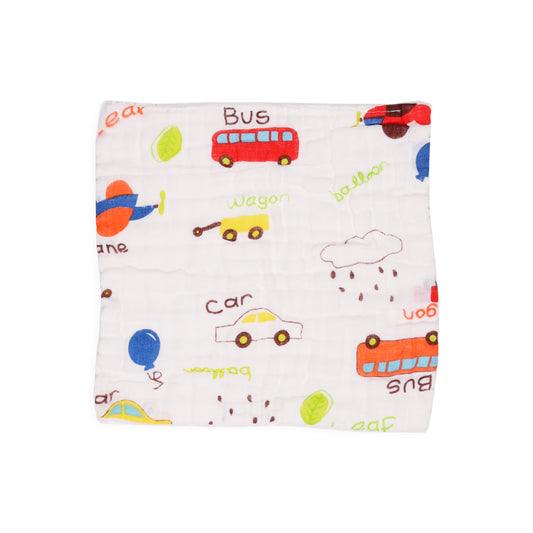 Kicks & Crawl 100% Cotton Wash Cloth-Super Absorbent-Adventure Land-Pack of 3-For Infants