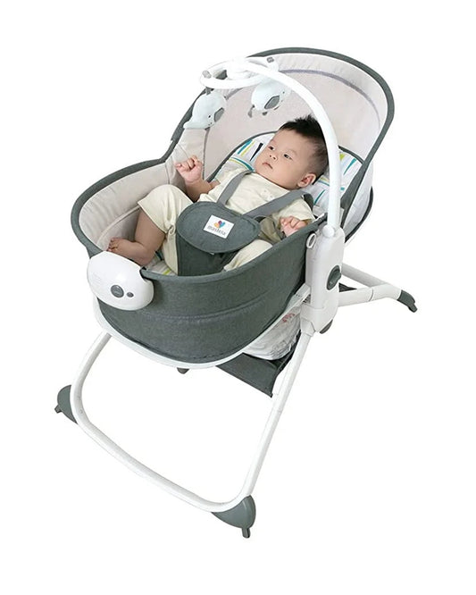 Mastela 6 in 1 Multi-function Rocker & Bassinet-With Music & Vibration-With Removable Mosquito Net-Teal-0 to 36M