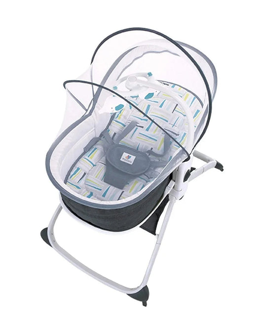 Mastela 6 in 1 Multi-function Rocker & Bassinet-With Music & Vibration-With Removable Mosquito Net-Teal-0 to 36M