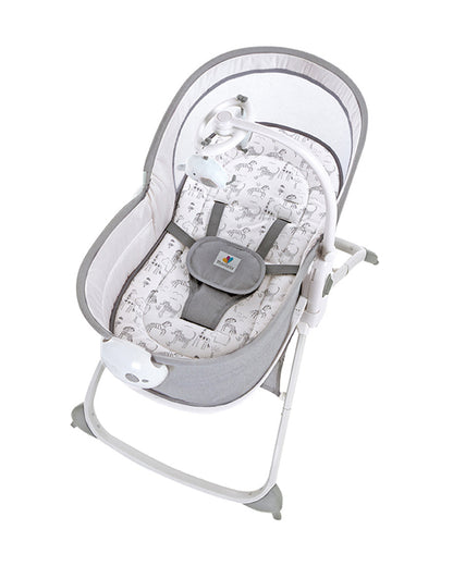 Mastela 6 in 1 Multi-function Rocker & Bassinet-With Music & Vibration-With Removable Mosquito Net-Grey-0 to 36M