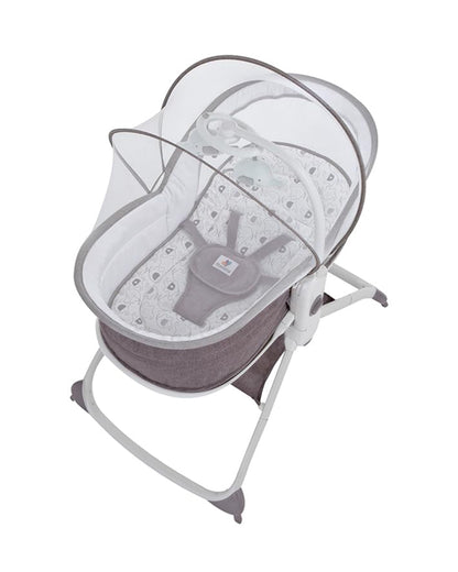 Mastela 6 in 1 Multifunction Rocker & Bassinet-With Music & Vibration-With Removable Mosquito Net & Soft Mattress-Pink-0 to 36M