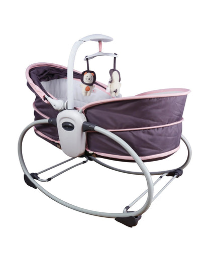 Mastela 5 in 1 Rocker & Bassinet-5 Position Recline-With Removable Seat-Upto 9 Kg-For Infants-Pink