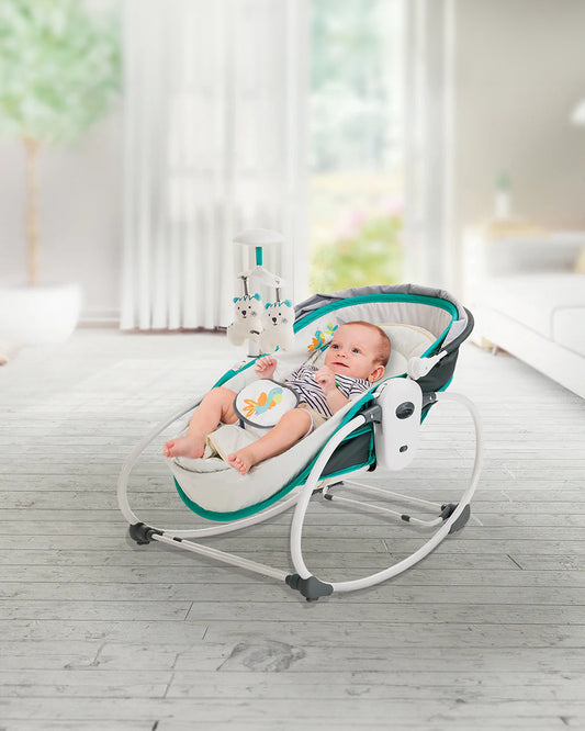 Mastela 5 in 1 Rocker & Bassinet-5 Position Recline-With Removable Seat-Upto 9 Kg-For Infants-Teal