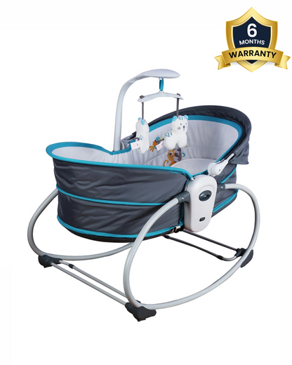 Mastela 5 in 1 Rocker & Bassinet-5 Position Recline-With Removable Seat-Upto 9 Kg-For Infants-Teal