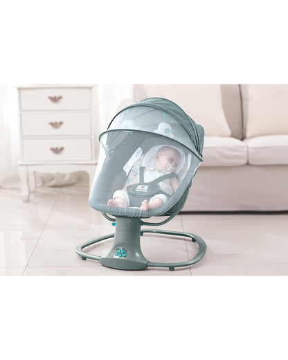 Mastela 3 in 1 Deluxe Multi Function Swing-Mutli Position Recline-Canopy with Integrated Mosquito Net-3 Timer Settings & 15 Melodies with Volume Control-Upto 18 Kg-For Infants-Teal