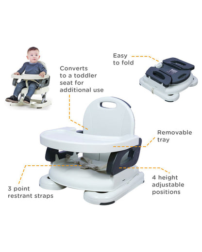 Mastela Fold Up Adjustable Chair-4 Height Adjustable Positions-Removable Tray-Upto 18 Kg-For Infants-Grey