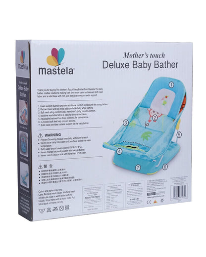 Mastela Deluxe Baby Bather-With 3 Position Recline & Padded Head Rest-0 to 6M-Animal Print