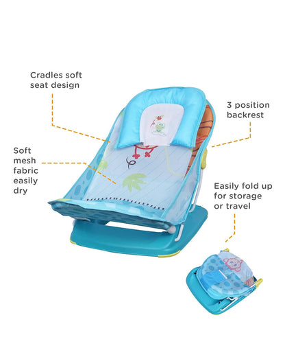 Mastela Deluxe Baby Bather-With 3 Position Recline & Padded Head Rest-0 to 6M-Animal Print