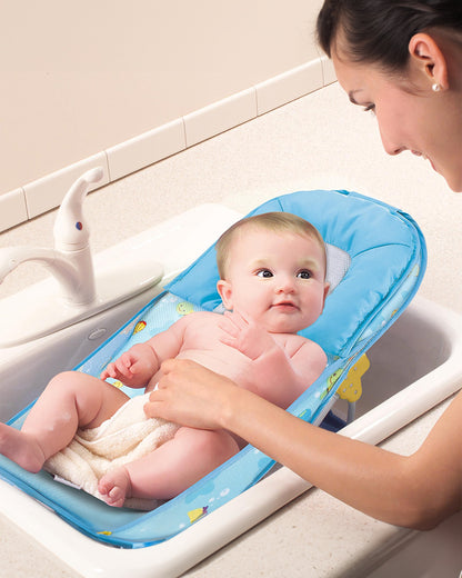 Mastela Deluxe Baby Bather-With 3 Position Recline & Padded Head Rest-0 to 6M-Ocean Blue