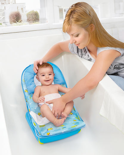 Mastela Deluxe Baby Bather-With 3 Position Recline & Padded Head Rest-0 to 6M-Ocean Blue