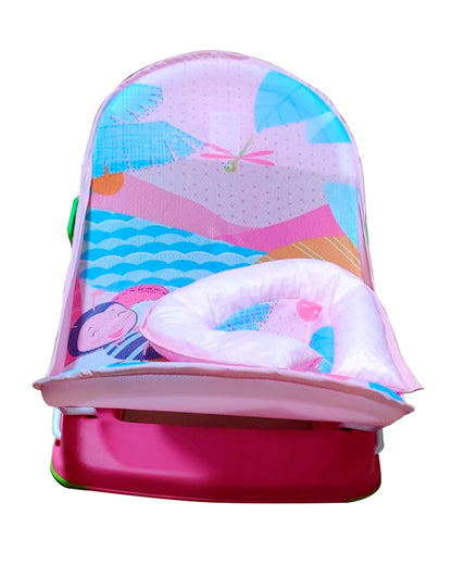 Mastela Deluxe Baby Bather-With 3 Position Recline & Padded Head Rest-0 to 6M-Pink