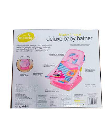 Mastela Deluxe Baby Bather-With 3 Position Recline & Padded Head Rest-0 to 6M-Pink